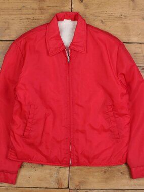 Vintage 80s Red Nylon Bomber Jacket – Men’s L